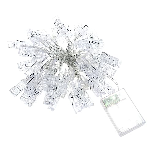 ELAYARD LED Fotoschnur Lichterkette LED Warmweiß mit Fotoklammern Flexible Deko für Schlafzimmer Wohnzimmer Batteriebetrieben ohne Batterie für Wand Möbel und Festivalbeleuchtung von ELAYARD