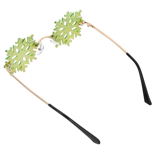 ELAYARD Lustige Schneeflocken Sonnenbrille mit Goldenem Rahmen Leichte Partybrille als Kreative Foto Requisite für Erwachsene Stylisches Winter Accessoire für Karneval und Fasching von ELAYARD