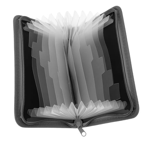 ELAYARD Mini Windmappen Organizer mit Reißverschluss Vielseitiger Dokumentenhalter für Quittungen Karten und Bargeld Kompakter Kleiner Ordner für Büro Schule und Reise Graue Umrandung von ELAYARD