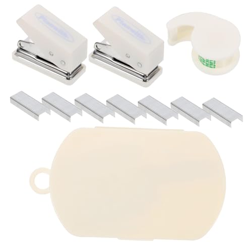ELAYARD Multifunktionaler Handbuch-toolbox mit Tragbarem Hefter Locher und Klebebandspender Stabiles Material Platzsparend für Scrapbooking Bürobedarf DIY Kreativarbeiten von ELAYARD