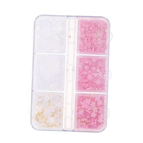 ELAYARD Nagelblumen Box mit Resin Fünfblättrigen Blumen Nagelkunst Zubehör Abnehmbar für Maniküre und Fußnägel DIY Nageldekoration Modisch Langlebig von ELAYARD