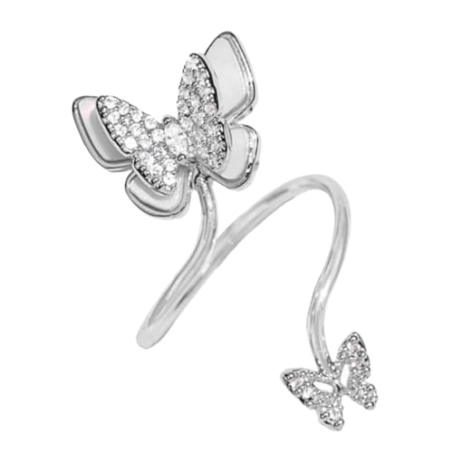 ELAYARD Offener Damenring Silber Zierliche Nageldekoration mit Perlen und Zirkonia Modischer Verstellbarer Fingerring für Party und Alltag ELAYARD Offener Damenring Silber Zierliche Nageldekoration mit Perlen und Zirkonia Modischer Verstellbarer Fingerring für Party und Alltag von ELAYARD