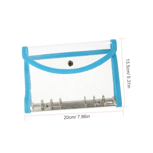 ELAYARD PVC Notizbuch Hülle Transparent mit Blauem Rahmen Widerstandsfähige Lose leaf Planner Shell Schutzcover für Ringbuch Praktisch für Büro und Schule von ELAYARD