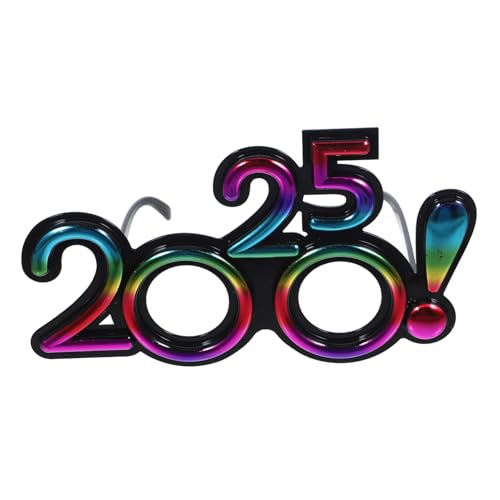 ELAYARD Partybrille Bunte Hologramm Kunststoffbrille Neujahrs Deko Auffällige Fotorequisite für Silvester Fest und Geburtstagsfeier von ELAYARD