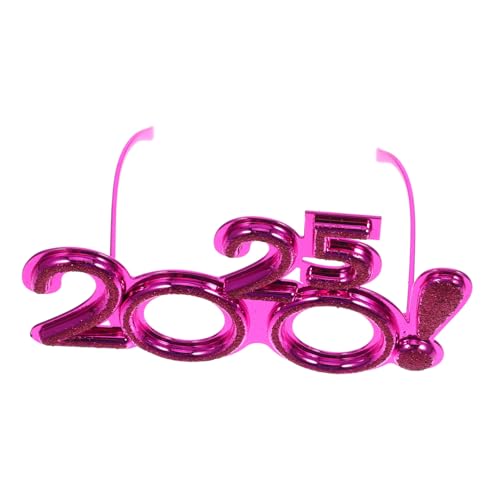 ELAYARD Partybrille mit Auffälligem Zahlen Design Lustige Faschingsbrille für Silvester und Neujahrsfeiern Dekorative Rosafarbene Neuheit für Festivals und Fotosessions von ELAYARD