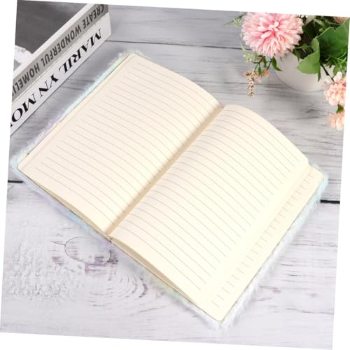 ELAYARD Plüsch Notizbuch Mädchen Farbige Blätter Weiches Schreibpad Cartoon Notebook für Schule Tagebuch Geschenk Rosa mit Bunter Katze von ELAYARD
