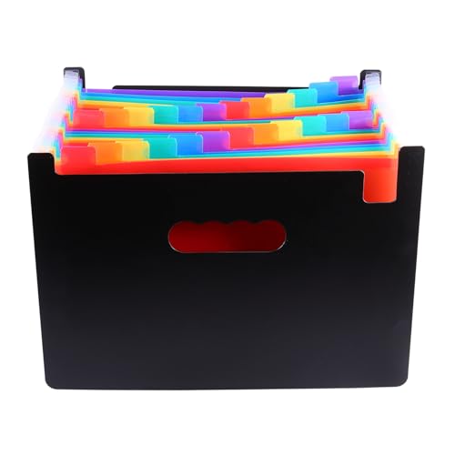 ELAYARD Praktische Fächermappe aus Robustem Kunststoff Bunte Ordnungsmappe für Dokumente Erweiterbarer File Organizer für Büro und Zuhause zur Effizienten Papierablage und Sortierung von ELAYARD
