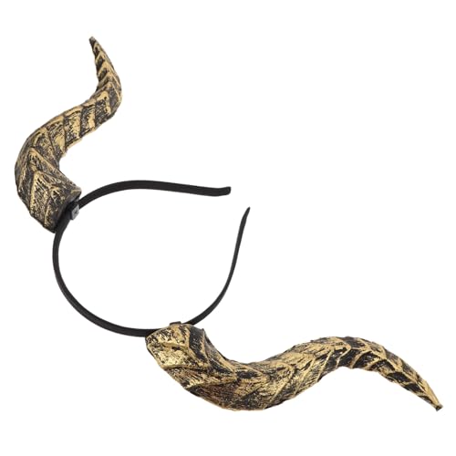 ELAYARD Realistisches Halloween Teufelshorn Stirnband Abnehmbare Goldene Dämonenhörner Vielseitiges Gothic Cosplay Accessoire für Kostümpartys und Maskerade Unisex Horror Kopfschmuck von ELAYARD