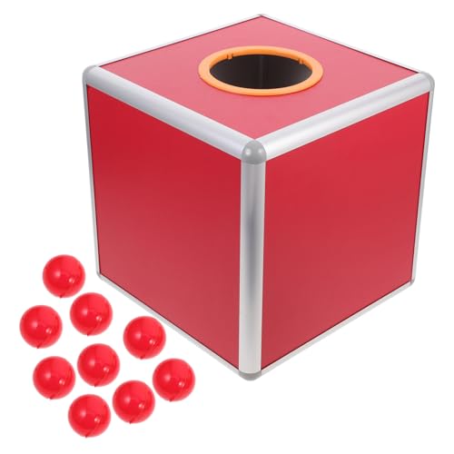 ELAYARD Rote Losbox mit Roten Bällen Multifunktionale Spendenbox für Fundraising Wahlurne und Losbox Vielseitig Einsetzbar für Partys Spiele und Wohltätigkeitsveranstaltungen von ELAYARD