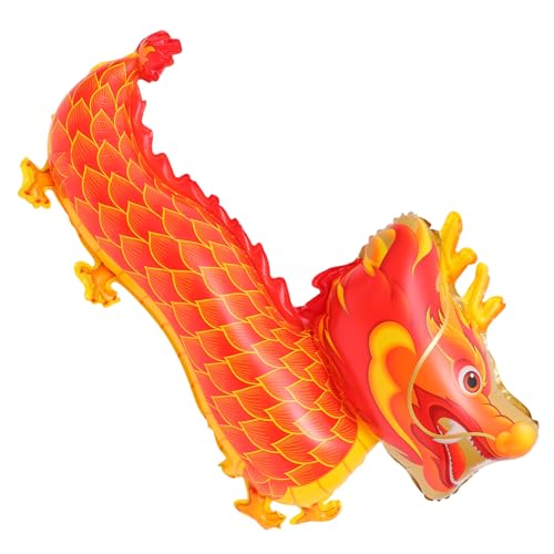 ELAYARD Roter Chinesischer Drachen Luftballon Große Cartoon Deko für Neujahrsfest Wiederverwendbar Dickes Material Farbecht für Geburtstags und Frühlingsfest Party Innen und von ELAYARD