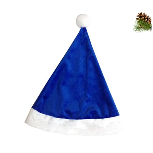 ELAYARD Santa Claus Mütze Hellblau Kurzflor Weihnachtsmütze für Erwachsene und Weiche Weihnachtsdekoration für Festliche Kostümpartys Waschbar und Formbeständig von ELAYARD