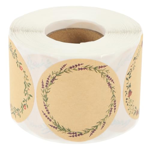 ELAYARD Selbstklebende Kraftpapier Aufkleber Rolle Handbeschreibbare Geschenkverpackung Etiketten mit Floralen Mustern Dekorative Papierlabel für Geschenkschachteln für Hochzeit Party ELAYARD Selbstklebende Kraftpapier Aufkleber Rolle Handbeschreibbare Geschenkverpackung Etiketten mit Floralen Mustern Dekorative Papierlabel für Geschenkschachteln für Hochzeit Party von ELAYARD