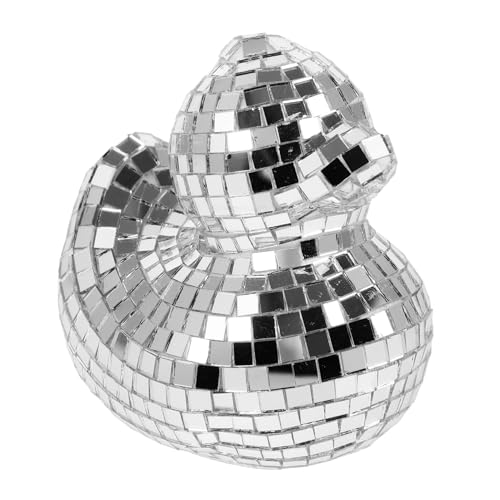 ELAYARD Spiegelnde Disco Ente Deko Kugel aus Glas Party Spiegelkugel Stabile Tischdekoration für Geburtstag Hochzeit Jubiläum Silbernes Kreatives Wohnaccessoire von ELAYARD