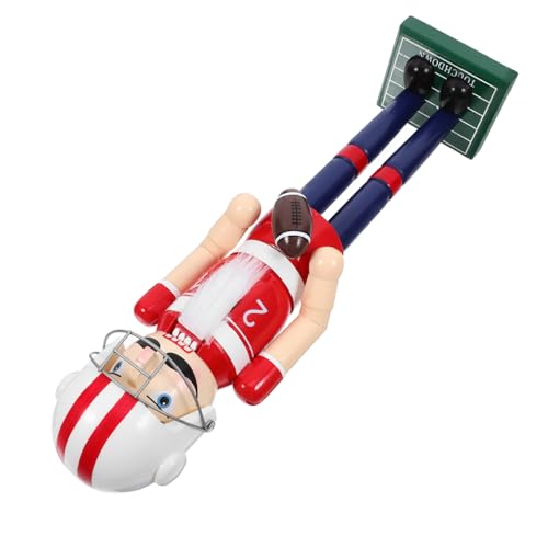 ELAYARD Sportlicher Holz mit Rugby Festliche Desktop Deko Beweglicher Mund Handgefertigte Holzfigur für Wohn und Arbeitszimmer Festival und Weihnachtsdekor ELAYARD Sportlicher Holz mit Rugby Festliche Desktop Deko Beweglicher Mund Handgefertigte Holzfigur für Wohn und Arbeitszimmer Festival und Weihnachtsdekor von ELAYARD