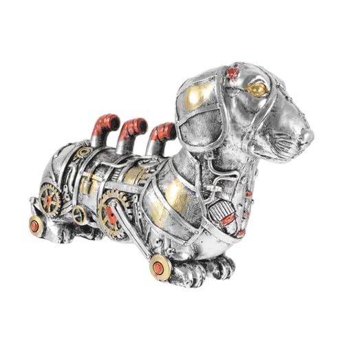 ELAYARD Steampunk Desktop Ornament Sausage Dog Harz Figur Skulptur Kreative Tischdekoration Einzigartiges Für Hundeliebhaber Wohnzimmer Büro von ELAYARD
