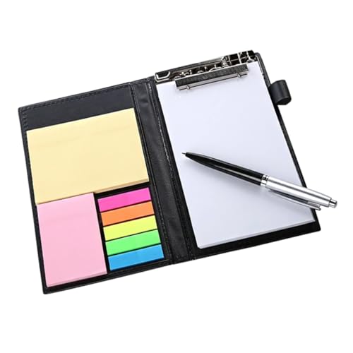 ELAYARD Sticky Memo Note mit Pu lederhülle Selbstklebende Seitenindex tabs für Büro Schule und Zuhause Vielseitiges Notizblock Markieren und Organisieren Praktische Haftnotizen für von ELAYARD