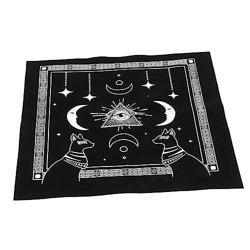 ELAYARD Tarot Tischdecke aus Hochwertigem mit Mond Sternen und Kunstvoll Bedruckt für Wahrsagung Spirituelle Rituale und Dekorative Anwendungen von ELAYARD