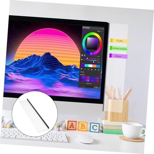 ELAYARD Transparente Acryl Monitor Memo Board Langlebige Notiztafel für Computer Bildschirme Praktische Seitenwand für Büro und Zuhause Einfache Befestigung Links und Rechts von ELAYARD