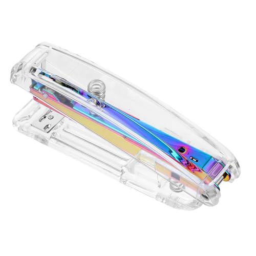 ELAYARD Transparenter Kunststoff tacker Praktischer Handhefter Leichter Tragbarer Hefter für Büro Schule und Zuhause Stabiles Kompaktes Design für Einfache Heftklammernbindung von ELAYARD