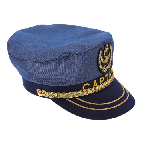 ELAYARD Verstellbare Yacht Kapitänsmütze für Damen und Herren Robuste Matrosenparty Mütze Strapazierfähiger Seglerhut für Karneval Cosplay Bootsfeiern von ELAYARD