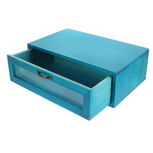ELAYARD Vintage Holz schubladenbox Multifunktionaler Tisch Organizer mit Schublade Stabiler Aufbewahrungskasten für Schmuck und Bürobedarf Mediterraner Stil als Makeup Desktop sortierbox von ELAYARD
