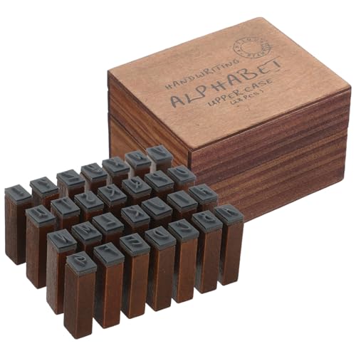 ELAYARD Vintage Holzbuchstaben Stempel aus Robustem Holz Kleines DIY Alphabet für Scrapbooking und Kreative Bastelprojekte Handliche Langlebig und Vielseitig Einsetzbar für von ELAYARD