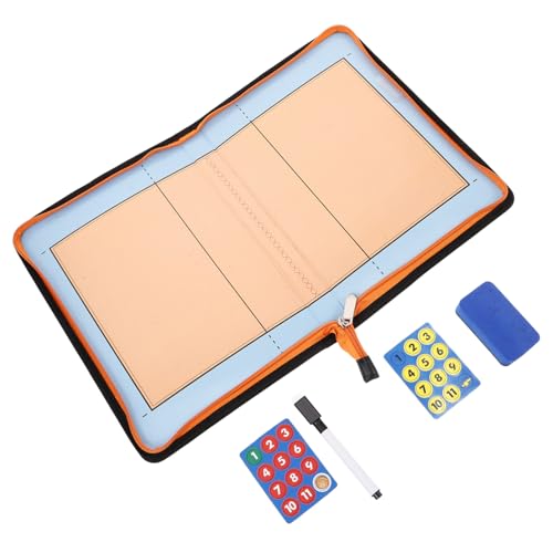 ELAYARD Volleyball Coaching Board mit Reißverschluss Magnetisch Abwischbar Inklusive Marker und Radiergummi Leichtes Pu leder Tragbares clipboard für Trainer und Spieler von ELAYARD