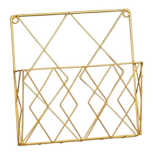 ELAYARD Wandmontierter Bücher und Zeitschriftenhalter aus Rostfreiem Stabiler Prospektständer in Elegantem Gold Platzsparendes Aufbewahrungsregal für Wohnzimmer und Büro Dekoratives Home von ELAYARD