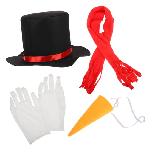 ELAYARD Weihnachtlicher Schneemann Bastelset Teiliges DIY Schneemann Hut mit Karottennase für Erwachsene Leichte Weihnachtsdeko Zubehör für Winterparty Halloween Fasching und von ELAYARD