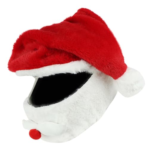 ELAYARD Weihnachtsmütze für Motorradhelm Santa Helmüberzug Kratzschutz Sichere Befestigung Festliche Nikolausmütze für Outdoor Fahrten von ELAYARD