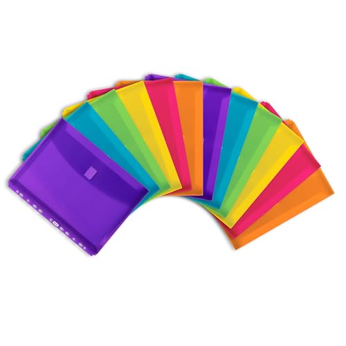 Elba Dokumenten-Mappen A4, Taschen mit Klett-Verschluss, zum Abheften, 6 Farben, 12 Stück von ELBA4006144084445