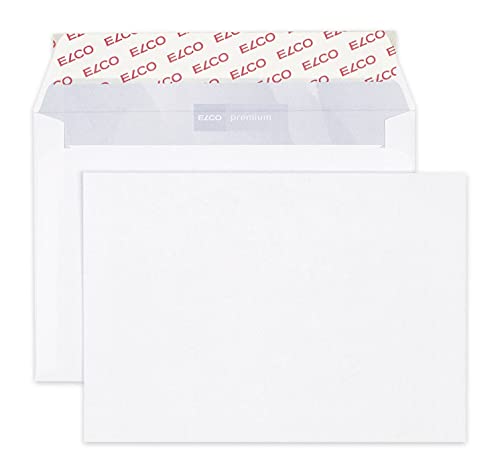 ELCO 30686 Premium Briefumschlag, C6, 162 x 114 mm für papierformat a6, 100 g/qm, 500 Stück, hochweiß von ELCO