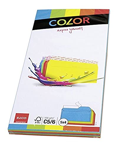 ELCO Color Umschlag DIN lang 100 g/m² 4 x 5 Farben mit Haftverschluss verpackt 20 Stück farblich sortiert von ELCO