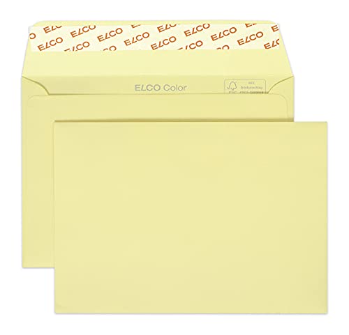 Elco 18832.41 Color Box mit Deckel und 250 Briefumschläge/Versandtasche, Haftklebeverschluss, C6, 100g, hellchamois, Fenster: nein von ELCO