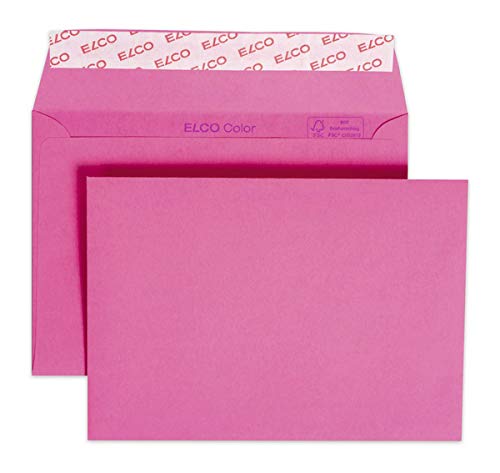 Elco 18832.52 Color Box mit Deckel und 250 Briefumschläge/Versandtasche, Haftklebeverschluss, C6, 100g, eosinrot , Fenster: nein von ELCO