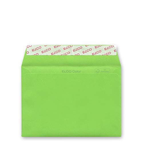 Elco 18832.62 Color Box mit Deckel und 250 Briefumschläge/Versandtasche, Haftklebeverschluss, C6, 100g, intensiv-grün , Fenster: nein von ELCO