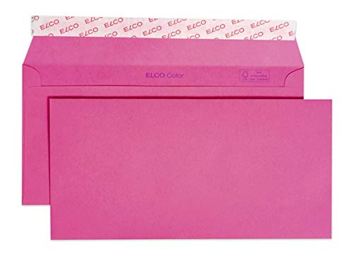 Elco 18833.52 Color Box mit Deckel und 250 Briefumschläge/Versandtasche, Haftklebeverschluss, C5/6 DL, 100g, eosinrot , Fenster: nein von ELCO