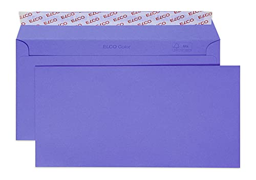 Elco 18833.53 Color Box mit Deckel und 250 Briefumschläge/Versandtasche, Haftklebeverschluss, C5/6 DL, 100g, violett, Fenster: nein von ELCO