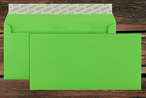 Elco 18833.62 Color Box mit Deckel und 250 Briefumschläge/Versandtasche, Haftklebeverschluss, C5/6 DL, 100g, intensiv-grün, Fenster: nein von ELCO