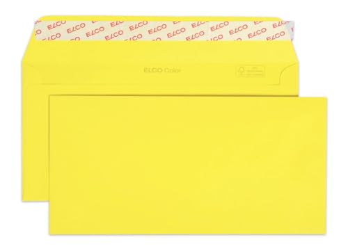 Elco 18833.72 Color Box mit Deckel und 250 Briefumschläge/Versandtasche, Haftklebeverschluss, C5/6 DL, 100g, intensiv-gelb, Fenster: nein Elco 18833.72 Color Box mit Deckel und 250 Briefumschläge/Versandtasche, Haftklebeverschluss, C5/6 DL, 100g, intensiv-gelb, Fenster: nein von ELCO