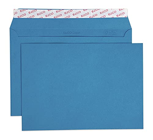Elco 24084.33 Color Box mit Deckel und 250 Briefumschläge/Versandtasche, Haftklebeverschluss, C5, 100g, königsblau, Fenster: nein von ELCO