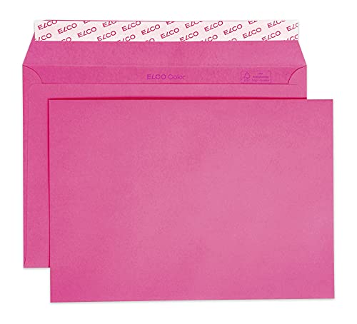 Elco 24084.52 Color Box mit Deckel und 250 Briefumschläge/Versandtasche, Haftklebeverschluss, C5, 100g, eosinrot, Fenster: nein von ELCO