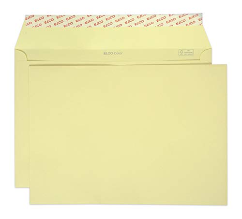 Elco 24095.41 Color Box mit Deckel und 200 Briefumschläge/Versandtasche, Haftklebeverschluss, C4, 120g, hellchamois , Fenster: nein von ELCO