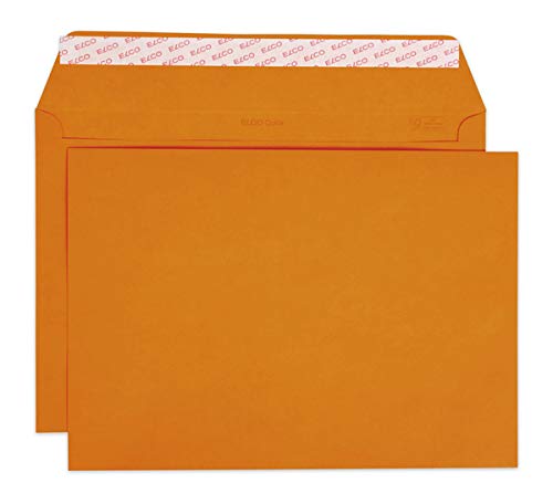 Elco 24095.82 Color Box mit Deckel und 200 Briefumschläge/Versandtasche, Haftklebeverschluss, C4, 120g, orange , Fenster: nein von ELCO