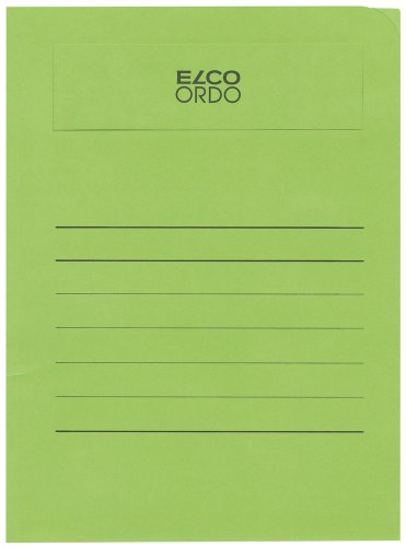 Elco 29465.62 Ordo volumino Karton mit 50 Dokumentenhüllen mit Seitenfalte mit Linienaufdruck, 220x310, 120g, intensiv-grün, Fenster: nein von Kores