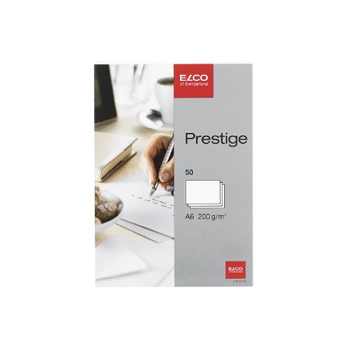 Elco 73104.12 Prestige Verpackung mit 50 Karten, A6, 200g, hochweiss, Fenster: nein von ELCO