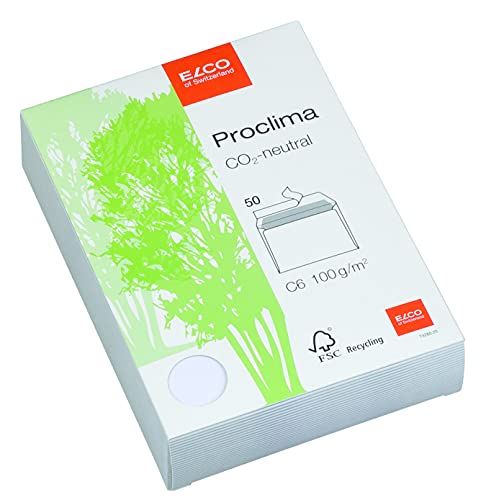 Elco 74260.20 Proclima Box mit 50 Briefumschläge/Versandtasche, Haftklebeverschluss, C6, 100g, weiss recycl., Fenster: nein Elco 74260.20 Proclima Box mit 50 Briefumschläge/Versandtasche, Haftklebeverschluss, C6, 100g, weiss recycl., Fenster: nein von ELCO