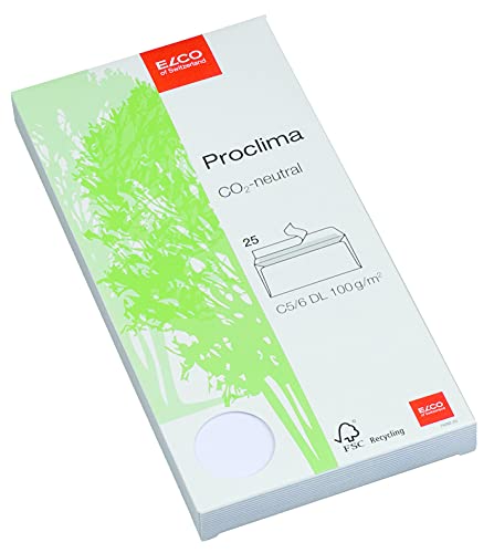 Elco 74262.20 Proclima Box mit 25 Briefumschläge/Versandtasche, Haftklebeverschluss, C5/6 DL, 100g, weiss recycl., Fenster: nein Elco 74262.20 Proclima Box mit 25 Briefumschläge/Versandtasche, Haftklebeverschluss, C5/6 DL, 100g, weiss recycl., Fenster: nein von ELCO