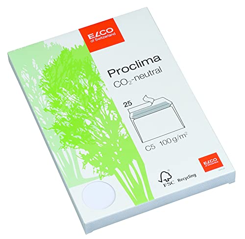 Elco 74270.20 Proclima Box mit 25 Briefumschläge/Versandtasche, Haftklebeverschluss, C5, 100g, weiss recycl., Fenster: nein Elco 74270.20 Proclima Box mit 25 Briefumschläge/Versandtasche, Haftklebeverschluss, C5, 100g, weiss recycl., Fenster: nein von ELCO