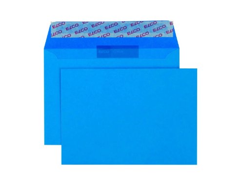 Elco 74634.32 Color Verpackung mit 25 Briefumschläge/Versandtasche, Haftklebeverschluss, C6, 100g, intensivblau, Fenster: nein von ELCO